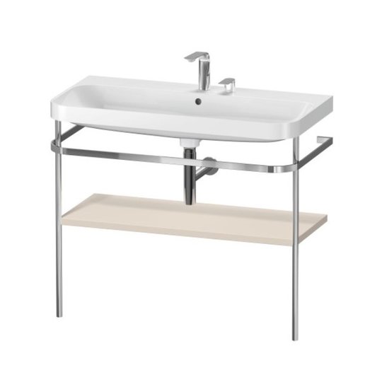 Мебельный комплект с раковиной на 2 отверстия и консолью, 97,5х49 см, Duravit Happy D.2 Plus, серо-коричневый супер матовый (HP4838E8383) Duravit Мебельные комплекты