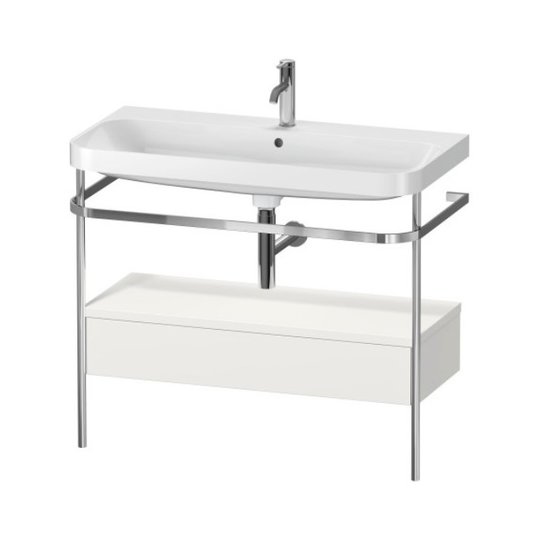 Меблевий комплект з раковиною на 1 отвір і консоллю, 97, 5х49 см, Duravit Happy D. 2 Plus, білий шовковисто-матовий (HP4843O3939) Duravit Меблеві комплекти