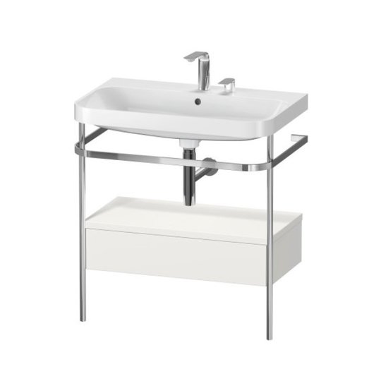 Мебельный комплект с раковиной на 2 отверстия и консолью, 77,5х49 см, Duravit Happy D.2 Plus, белый супер матовый (HP4842E3939) Duravit Мебельные комплекты