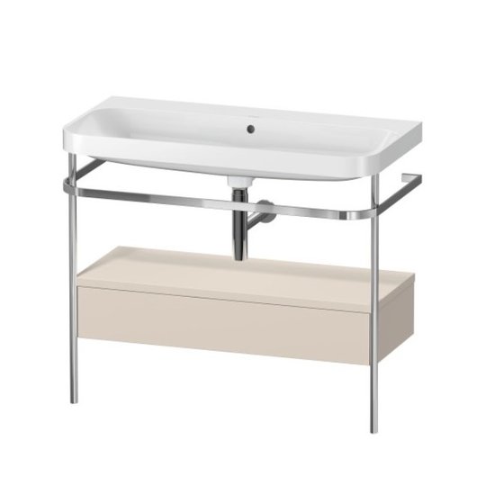 Мебельный комплект с раковиной без отверстия и консолью, 97,5х49 см, Duravit Happy D.2 Plus, серо-коричневый супер матовый (HP4843N8383) Duravit Мебельные комплекты