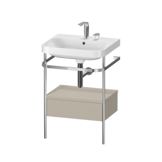 Меблевий комплект з раковиною на 2 отвори і консоллю, 57, 5х49 см, Duravit Happy D. 2 Plus, сіро-коричневий (HP4840E6060) Duravit Меблеві комплекти