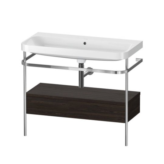 Меблевий комплект з раковиною без отвору і консоллю, 97, 5х49 см, Duravit Happy D. 2 Plus, горіх (HP4843N6969) Duravit Меблеві комплекти