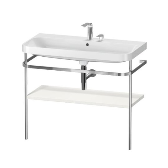 Мебельный комплект с раковиной на 2 отверстия и консолью, 97,5х49 см, Duravit Happy D.2 Plus, белый шелковисто-матовый (HP4838E3939) Duravit Мебельные комплекты