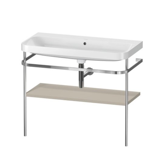 Мебельный комплект с раковиной без отверстия и консолью, 97,5х49 см, Duravit Happy D.2 Plus, серо-коричневый (HP4838N6060) Duravit Мебельные комплекты
