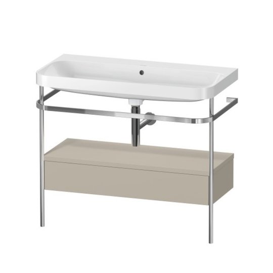 Мебельный комплект с раковиной без отверстия и консолью, 97,5х49 см, Duravit Happy D.2 Plus, серо-коричневый (HP4843N6060) Duravit Мебельные комплекты