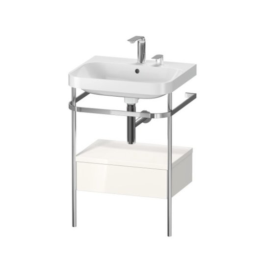Мебельный комплект с раковиной на 2 отверстия и консолью, 57,5х49 см, Duravit Happy D.2 Plus, белый (HP4840E2222) Duravit Мебельные комплекты