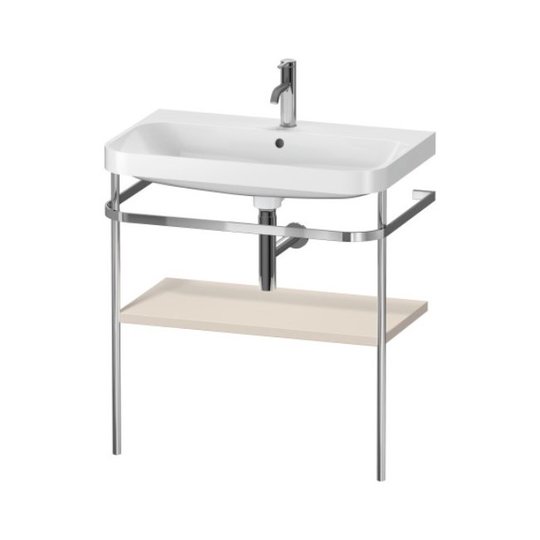 Мебельный комплект с раковиной на 1 отверстие и консолью, 77,5х49 см, Duravit Happy D.2 Plus, серо-коричневый супер матовый (HP4837O8383) Duravit Мебельные комплекты