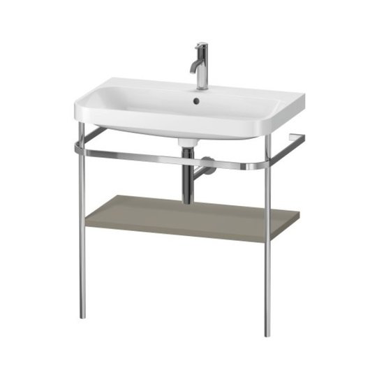Мебельный комплект с раковиной на 1 отверстие и консолью, 77,5х49 см, Duravit Happy D.2 Plus, серый камень (HP4837O9292) Duravit Мебельные комплекты