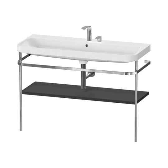 Мебельный комплект с раковиной на 2 отверстия и консолью, 117,5х49 см, Duravit Happy D.2 Plus, графит (HP4839E80800000) Duravit Мебельные комплекты