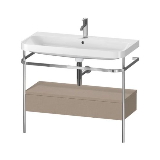 Мебельный комплект с раковиной на 1 отверстие и консолью, 97,5х49 см, Duravit Happy D.2 Plus, льняной декор (HP4843O7575) Duravit Мебельные комплекты