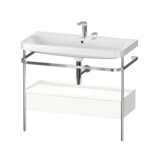Мебельный комплект с раковиной на 2 отверстия и консолью, 97,5х49 см, Duravit Happy D.2 Plus, белый супер матовый (HP4843E8484) Duravit Мебельные комплекты