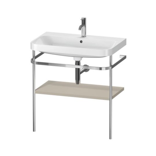 Мебельный комплект с раковиной на 1 отверстие и консолью, 77,5х49 см, Duravit Happy D.2 Plus, серо-коричневый (HP4837O6060) Duravit Мебельные комплекты