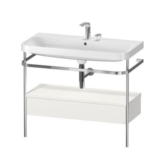 Меблевий комплект з раковиною на 2 отвори і консоллю, 97, 5х49 см, Duravit Happy D. 2 Plus, білий шовковисто-матовий (HP4843E3939) Duravit Меблеві комплекти