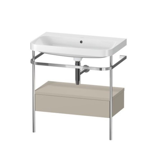 Мебельный комплект с раковиной без отверстия и консолью, 77,5х49 см, Duravit Happy D.2 Plus, серо-коричневый (HP4842N6060) Duravit Мебельные комплекты