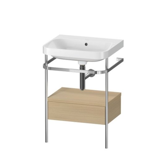 Мебельный комплект с раковиной без отверстия и консолью, 57,5х49 см, Duravit Happy D.2 Plus, дуб (HP4840N7171) Duravit Мебельные комплекты