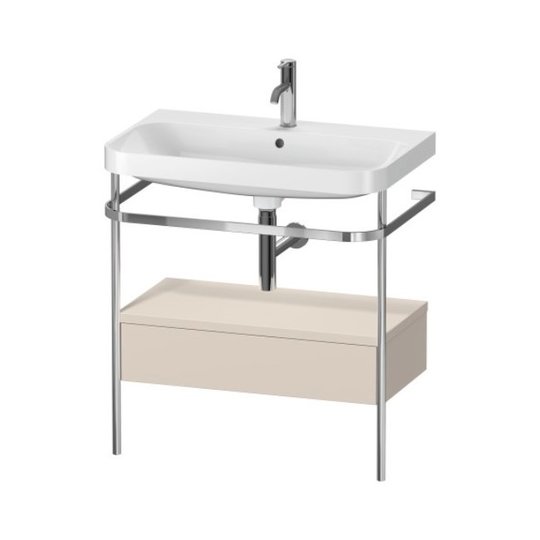Мебельный комплект с раковиной на 1 отверстие и консолью, 77,5х49 см, Duravit Happy D.2 Plus, серо-коричневый супер матовый (HP4842O8383) Duravit Мебельные комплекты