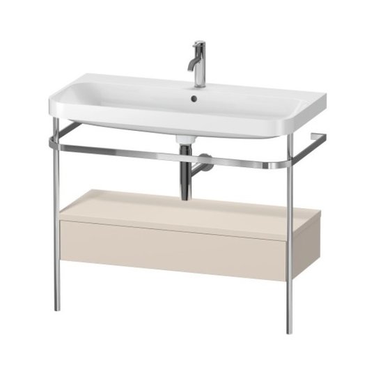 Меблевий комплект з раковиною на 1 отвір і консоллю, 97, 5х49 см, Duravit Happy D. 2 Plus, сіро-коричневий супер матовий (HP4843O8383) Duravit Меблеві комплекти