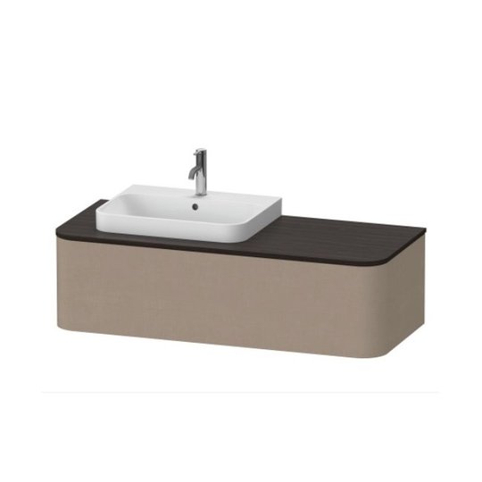 Тумба подвесная под раковину слева 130х55 см Duravit Happy D.2 Plus, льняной декор (HP4942L7575) Duravit Тумбы
