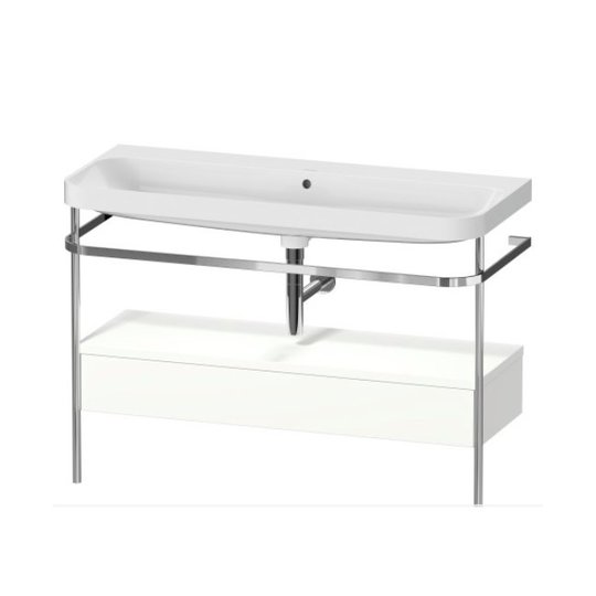 Мебельный комплект с раковиной без отверстия и консолью, 117,5х49 см, Duravit Happy D.2 Plus, белый матовый (HP4844N36360000) Duravit Мебельные комплекты