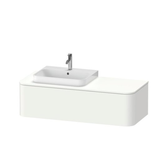 Тумба подвесная под раковину слева 130х55 см Duravit Happy D.2 Plus, белый матовый супер матовый (HP4942L8484) Duravit Тумбы