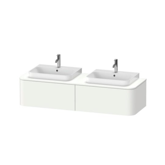 Тумба підвісна на 2 раковини 160х55 см Duravit Happy D. 2 Plus, білий матовий (HP4936B3636) Duravit Тумби