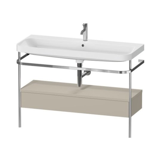 Мебельный комплект с раковиной на 1 отверстие и консолью, 117,5х49 см, Duravit Happy D.2 Plus, серо-коричневый (HP4844O60600000) Duravit Мебельные комплекты