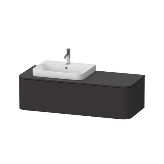 Тумба подвесная под раковину слева 130х55 см Duravit Happy D.2 Plus, графит (HP4932L8080) Duravit Тумбы