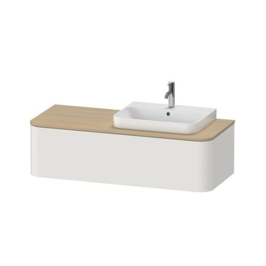 Тумба підвісна під раковину праворуч 130х55 см Duravit Happy D. 2 Plus, білий шовковисто-матовий (HP4932R3939) Duravit Тумби