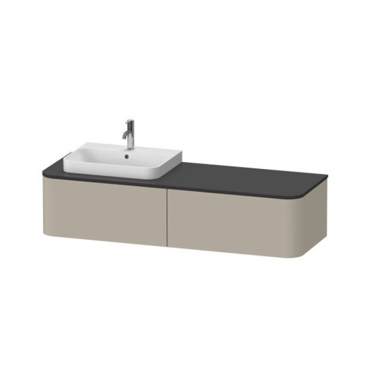Тумба подвесная под раковину слева 160х55 см Duravit Happy D.2 Plus, серо-коричневый (HP4934L6060) Duravit Тумбы