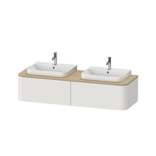 Тумба підвісна на 2 раковини 160х55 см Duravit Happy D. 2 Plus, білий шовковисто-матовий (HP4936B3939) Duravit Тумби