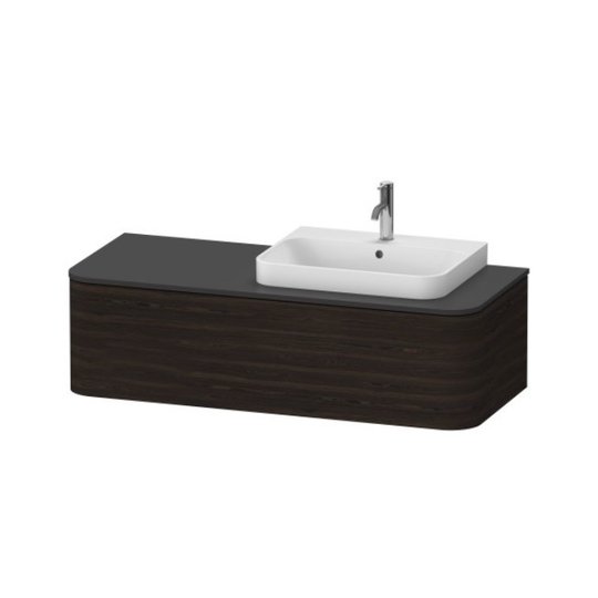 Тумба підвісна під раковину праворуч 130х55 см Duravit Happy D. 2 Plus, горіх (HP4932R6969) Duravit Тумби