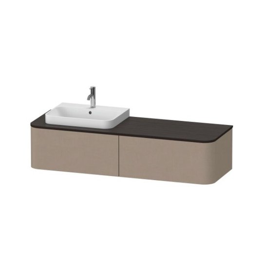 Тумба подвесная под раковину слева 160х55 см Duravit Happy D.2 Plus, льняной декор (HP4934L7575) Duravit Тумбы