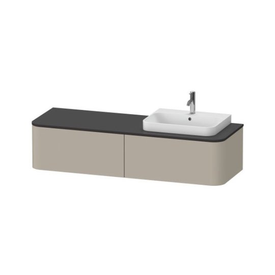 Тумба подвесная под раковину справа 160х55 см Duravit Happy D.2 Plus, серо-коричневый (HP4934R6060) Duravit Тумбы