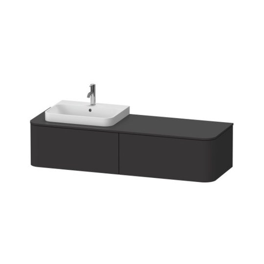 Тумба підвісна під раковину зліва 160х55 см Duravit Happy D. 2 Plus, графіт (HP4934L8080) Duravit Тумби