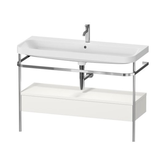 Мебельный комплект с раковиной на 1 отверстие и консолью, 117,5х49 см, Duravit Happy D.2 Plus, белый шелковисто-матовый (HP4844O39390000) Duravit Мебельные комплекты