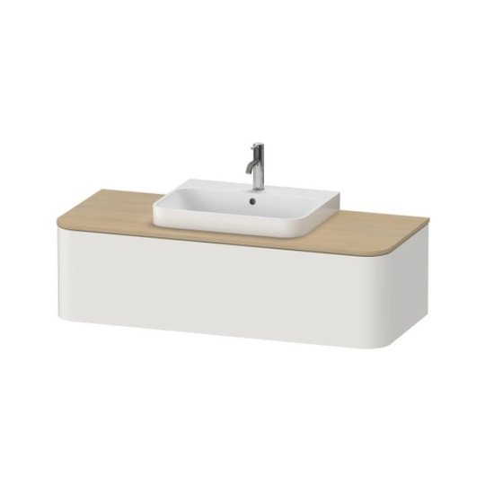 Тумба підвісна під раковину в центрі 130х55 см Duravit Happy D. 2 Plus, білий шовковисто-матовий (HP4932M3939) Duravit Тумби