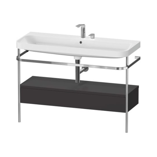 Мебельный комплект с раковиной на 2 отверстия и консолью, 117,5х49 см, Duravit Happy D.2 Plus, графит (HP4844E80800000) Duravit Мебельные комплекты