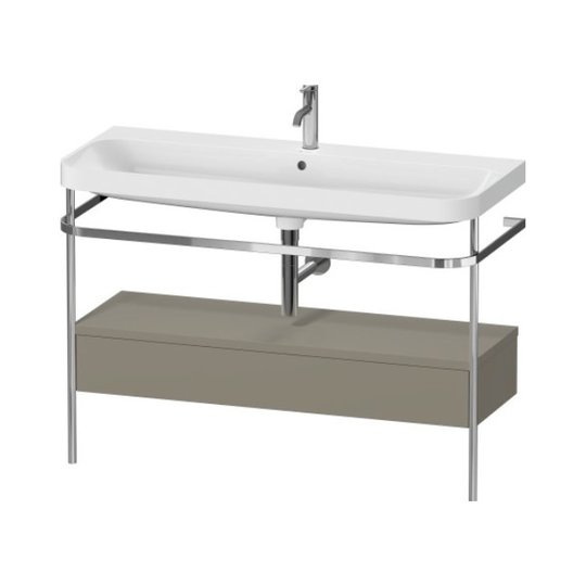 Мебельный комплект с раковиной на 1 отверстие и консолью, 117,5х49 см, Duravit Happy D.2 Plus, серый камень (HP4844O92920000) Duravit Мебельные комплекты