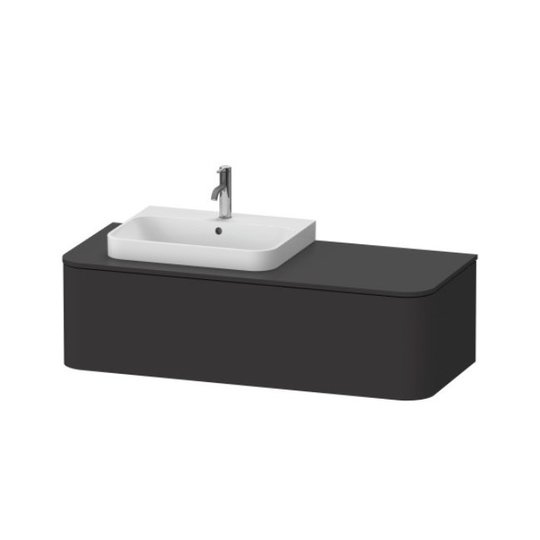 Тумба подвесная под раковину слева 130х55 см Duravit Happy D.2 Plus, графит (HP4942L8080) Duravit Тумбы