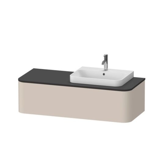 Тумба подвесная под раковину справа 130х55 см Duravit Happy D.2 Plus, серо-коричневый супер матовый (HP4942R8383) Duravit Тумбы