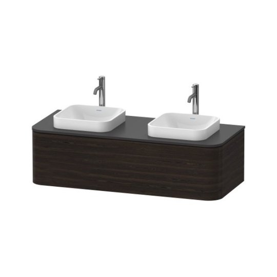 Тумба підвісна на 2 раковини 130х55 см Duravit Happy D. 2 Plus, горіх (HP4943B6969) Duravit Тумби
