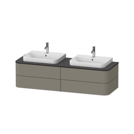 Тумба подвесная на 2 раковины 160х55 см Duravit Happy D.2 Plus, серый камень (HP4964B9292) Duravit Тумбы