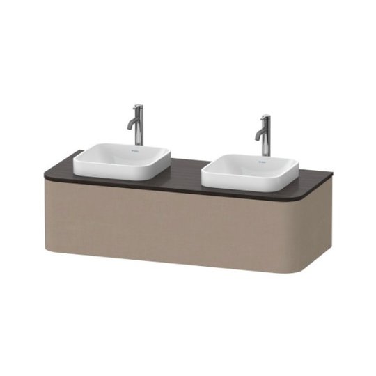 Тумба подвесная на 2 раковины 130х55 см Duravit Happy D.2 Plus, льняной декор (HP4943B7575) Duravit Тумбы