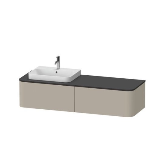 Тумба підвісна під раковину зліва 160х55 см Duravit Happy D. 2 Plus, сіро-коричневий (HP4944L6060) Duravit Тумби
