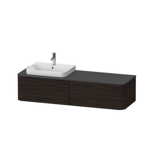 Тумба подвесная под раковину слева 160х55 см Duravit Happy D.2 Plus, орех (HP4944L6969) Duravit Тумбы