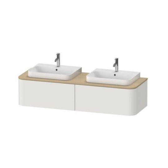 Тумба подвесная на 2 раковины 160х55 см Duravit Happy D.2 Plus, белый шелковисто-матовый (HP4946B3939) Duravit Тумбы