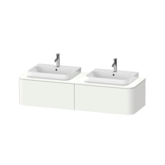 Тумба підвісна на 2 раковини 160х55 см Duravit Happy D. 2 Plus, білий матовий (HP4946B3636) Duravit Тумби