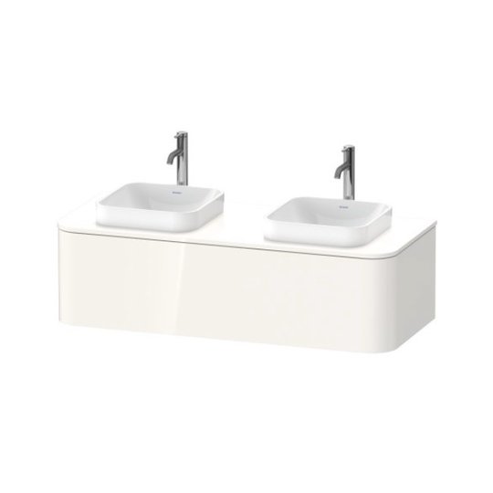Тумба підвісна на 2 раковини 130х55 см Duravit Happy D. 2 Plus, білий (HP4943B2222) Duravit Тумби