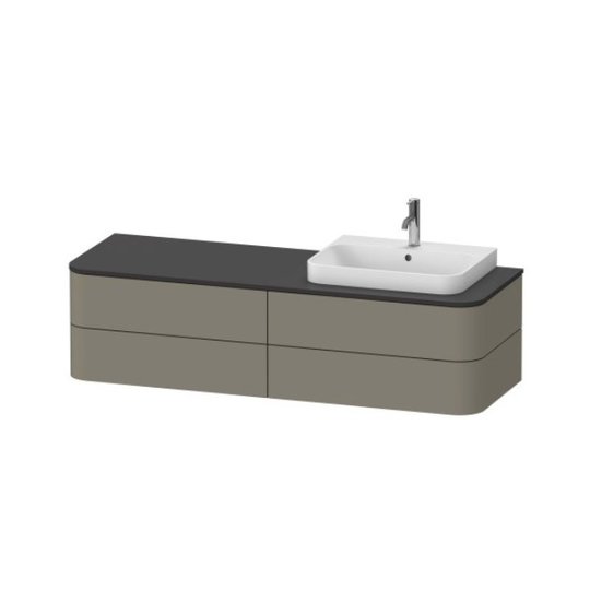 Тумба підвісна під раковину праворуч 160х55 см Duravit Happy D. 2 Plus, сірий камінь (HP4963R9292) Duravit Тумби