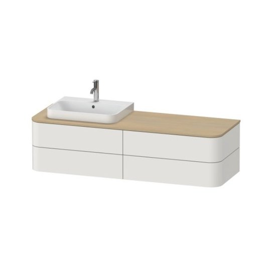 Тумба подвесная под раковину слева 160х55 см Duravit Happy D.2 Plus, белый шелковисто-матовый (HP4963L3939) Duravit Тумбы